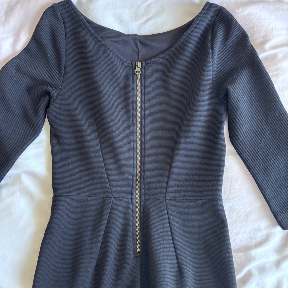 Boden Classic Black Dress 3/4 Sleeve Cotton Blend Midi Work Formal Zip Size 4 - Picture 15 of 16